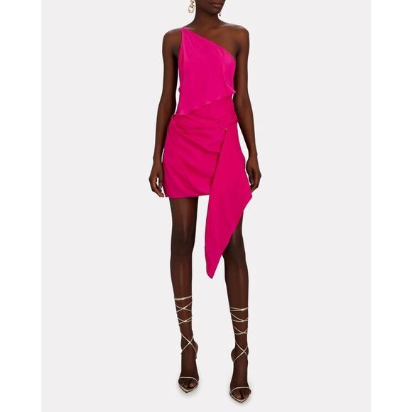 GAUGE81 Hida Draped Silk-Satin Mini Dress - Picture 1 of 8